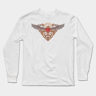 heart with angel wings. Vintage vector engraving style illustration Long Sleeve T-Shirt